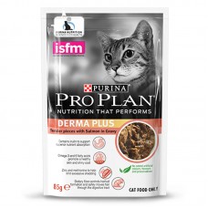 PROPLAN ADULT DERMA PLUS SALMON IN GRAVY CAT POUCH 85G