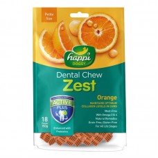 HAPPIDOGGY ZEST ORANGE 150G 2.5" PETITE DENTAL CHEW 18PCS