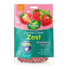 HAPPIDOGGY ZEST STRAWBERRY 150G 2.5" PETITE DENTAL CHEW 18PCS CTY