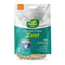 HAPPIDOGGY ZEST MILK 150G 2.5" PETITE DENTAL CHEW 18PCS CTY