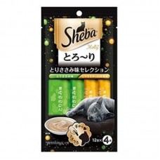 SHEBA MELTY CREAMY  CHICKEN WITH FISH CAT TREATS 48G